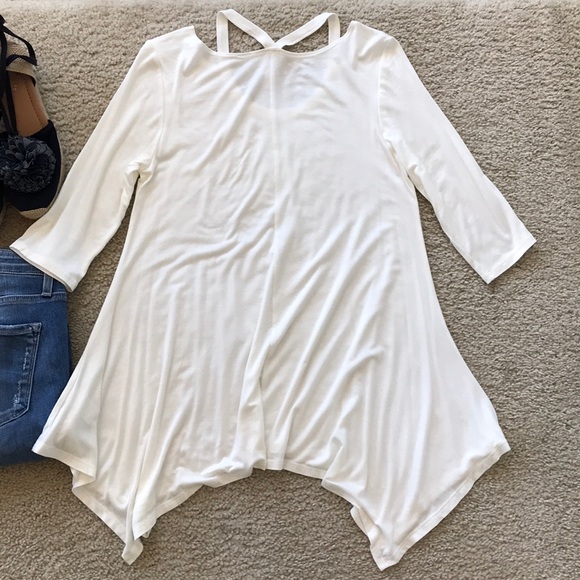 Creamy White 3/4 Sleeve Tunic Top - Picture 5 of 7
